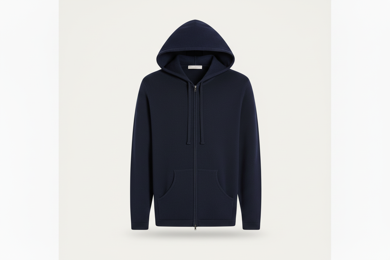 Sudadera de Punto con Capucha Celeste