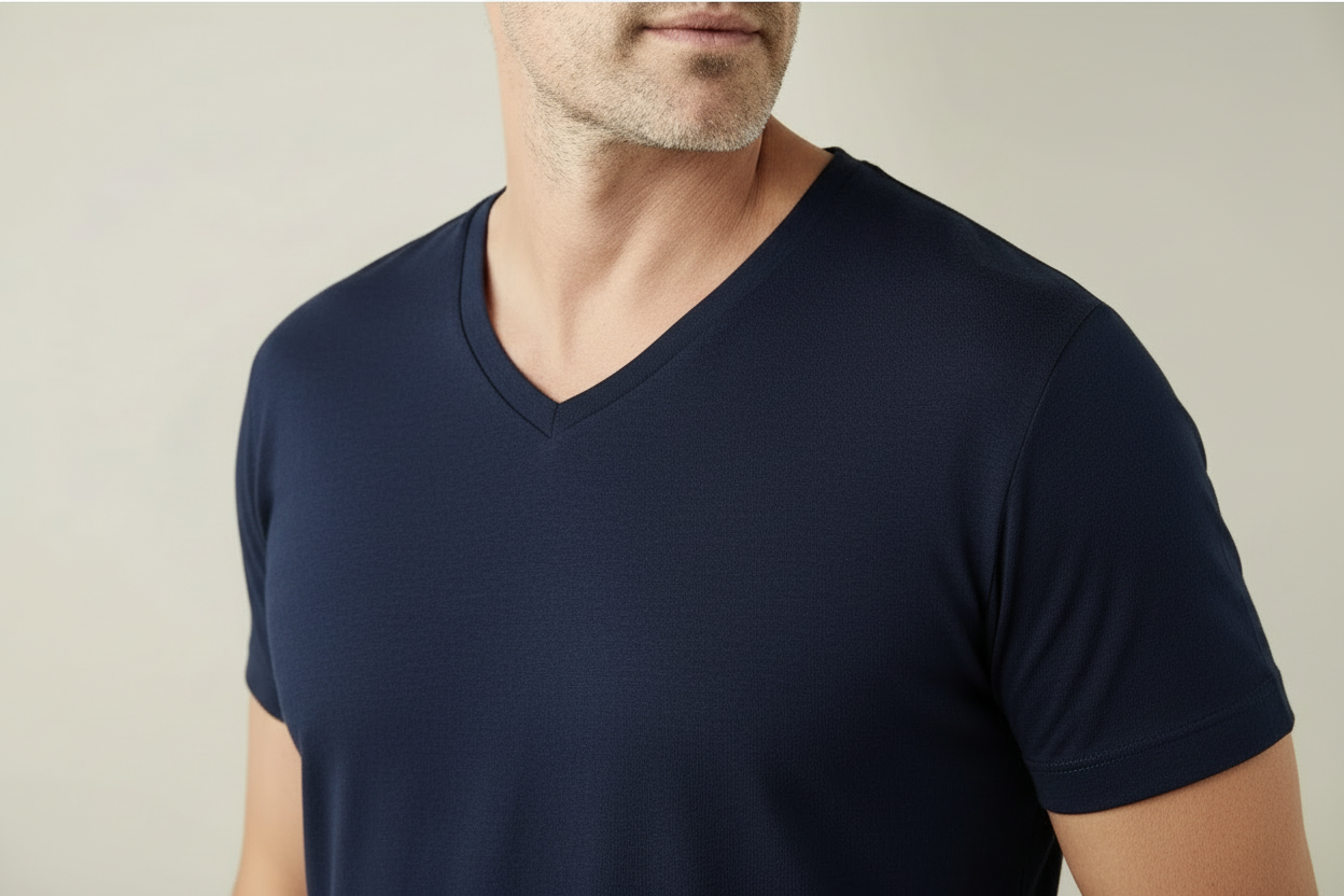 Camiseta de Tencel Cuello en V