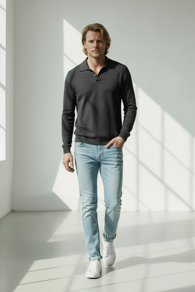 Silk-Blend Long Sleeve Piedra